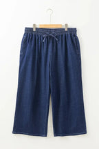 Analeia wide-leg casual plus jeans by Threaded Pear featuring a relaxed fit and classic denim style.