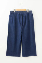 Analeia wide-leg casual plus jeans by Threaded Pear, featuring a relaxed fit and classic denim design.