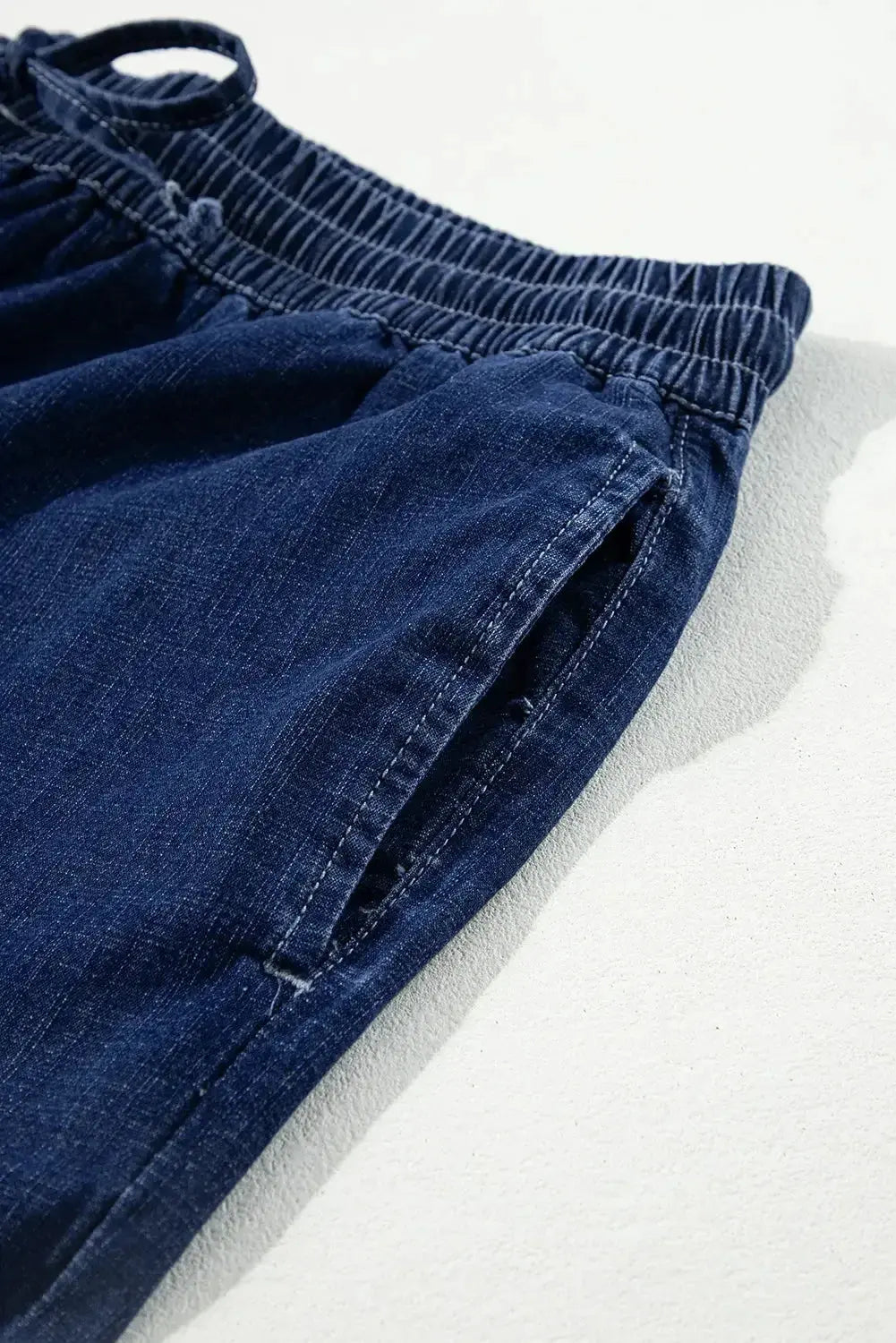 Light blue Analeia wide-leg casual plus jeans by Threaded Pear with a relaxed fit and stylish design.