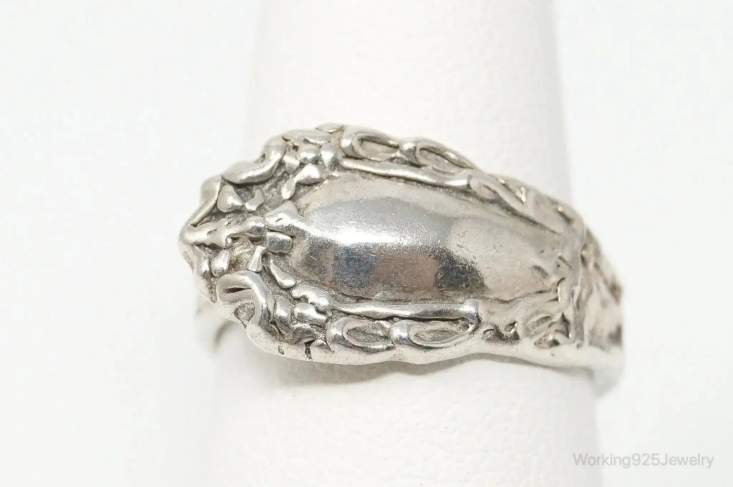 Antique Sterling Silver Spoon Ring - Size 6.5 - Plush Fashion Hub