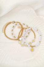 April beaded chain bracelet set by Threaded Pear, featuring multiple beaded bracelets with delicate chain details.