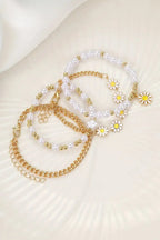 Beaded chain bracelet set by Threaded Pear featuring multiple stylish jewelry pieces with colorful beads and delicate design.