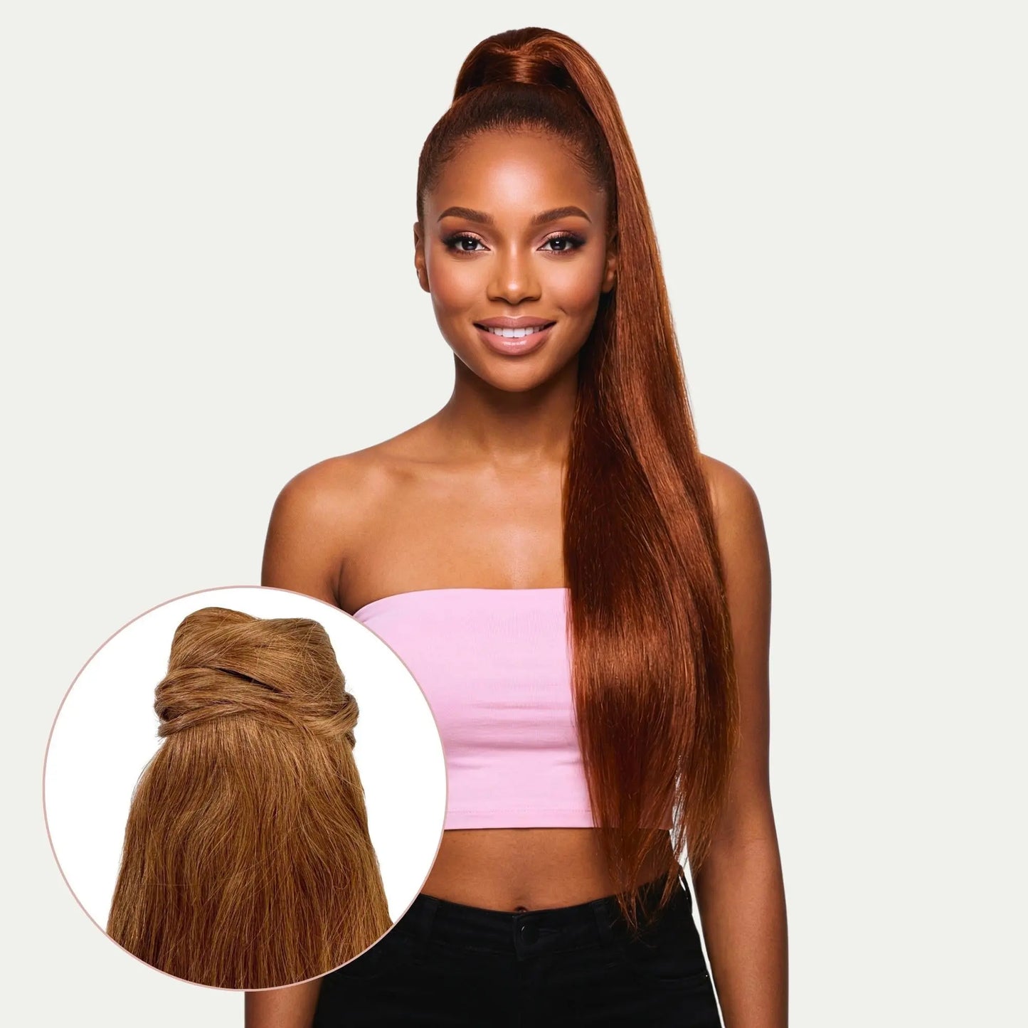 Auburn 100% Human Hair Ponytail Extension Private Label