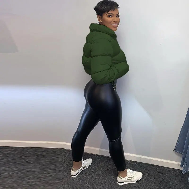 Autumn Winter Fashion New Long Sleeved Stand up Collar down Jacket Women Outerwear Perfecsy