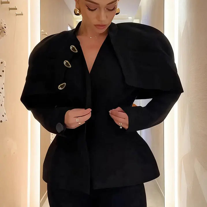 Autumn Winter Office Women Clothing Chanel Coat High Sense Mild Luxury Retro Black Slim Top Perfecsy