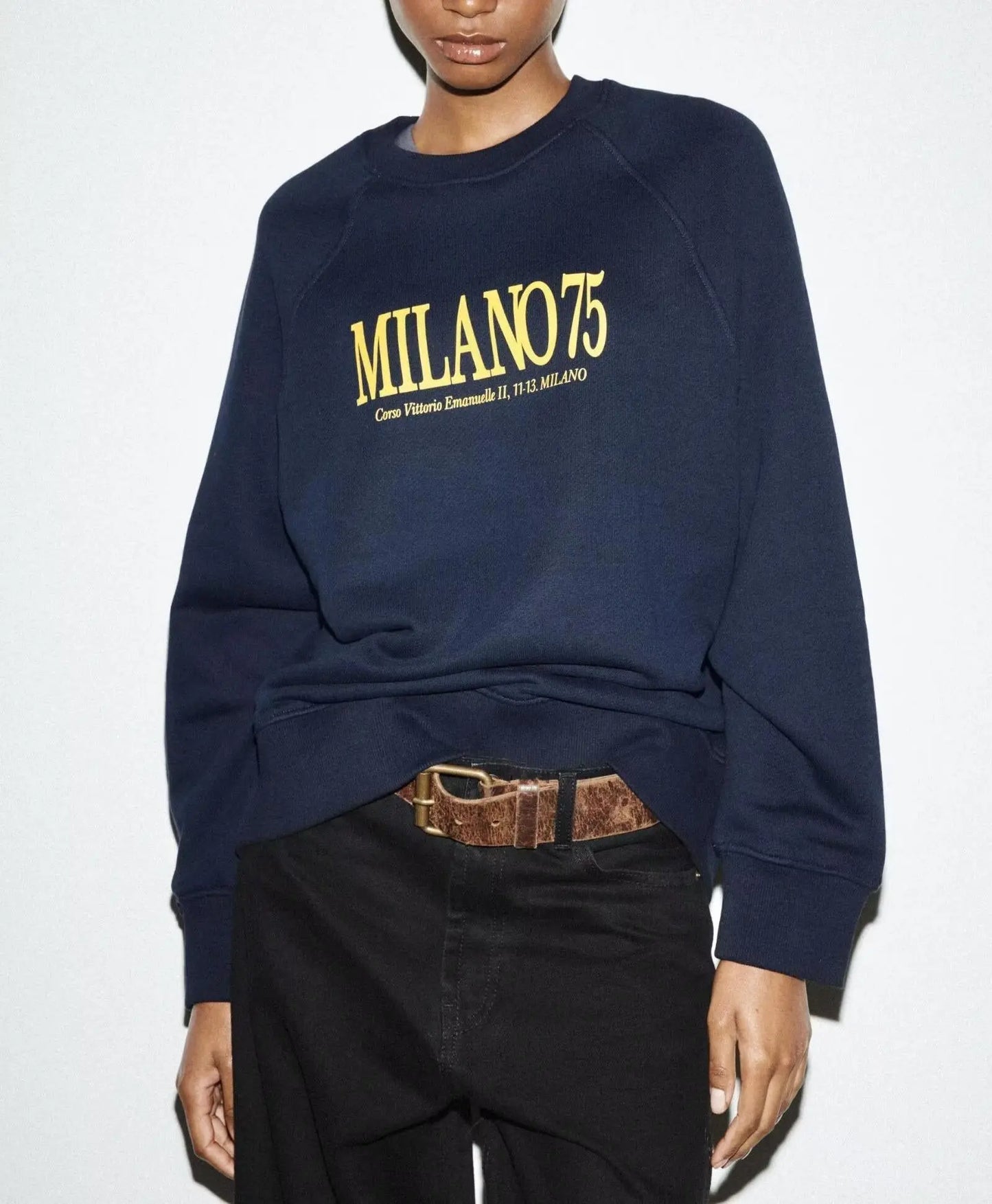 Autumn Women Casual Loose All Match round Neck Printed Sweater Perfecsy