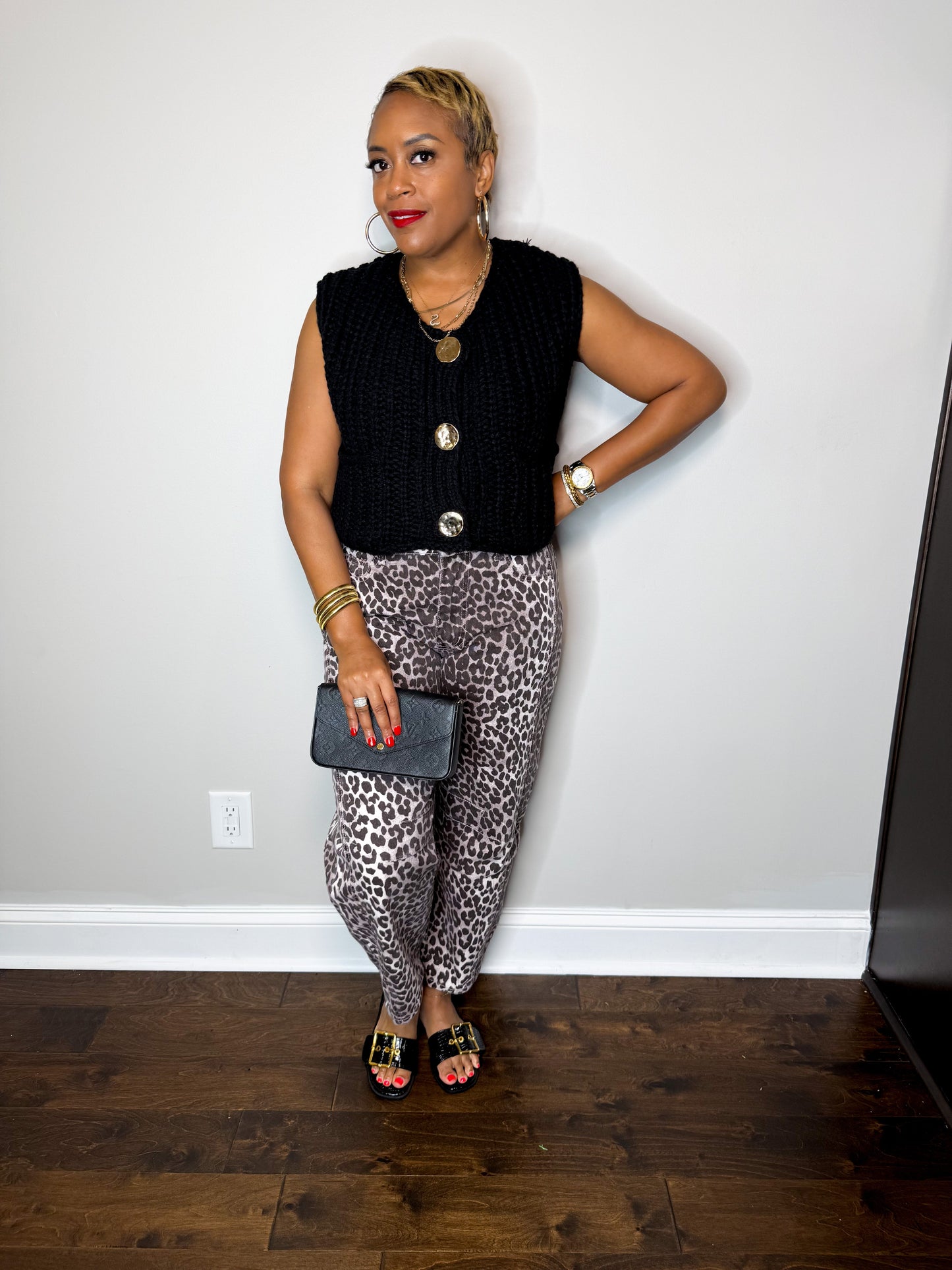 Leopard Print Cropped Jeans The Bella Noire Store