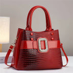 Lizard Patterned Mini Bucket Crossbody Bag with Zipper