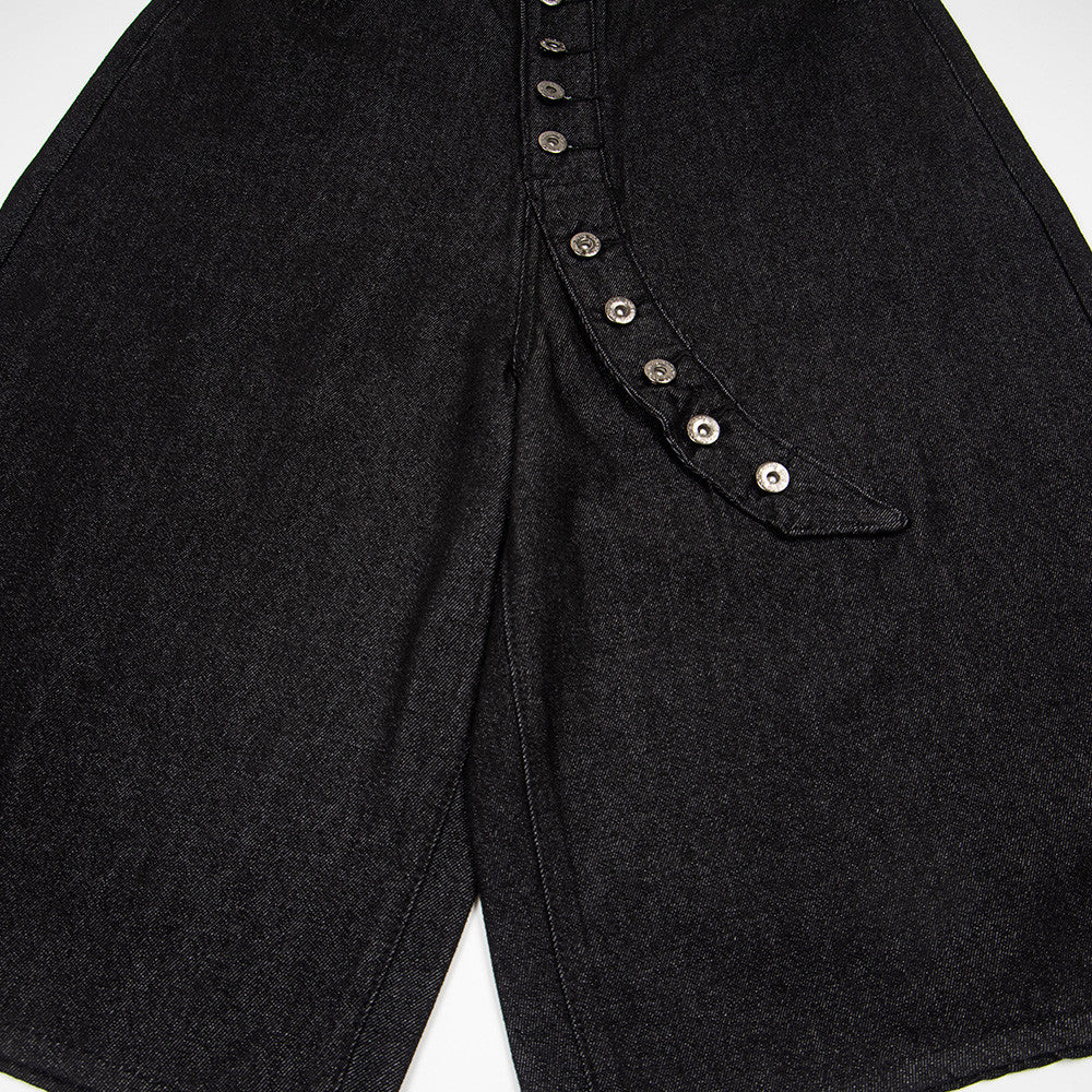 Western-Inspired Loose Wide-Leg Cropped Pants