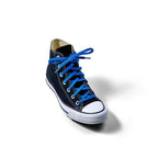 Blue elastic shoelace by Bread, featuring a flexible design and secure fit, ideal for comfortable, easy-to-wear sneakers.