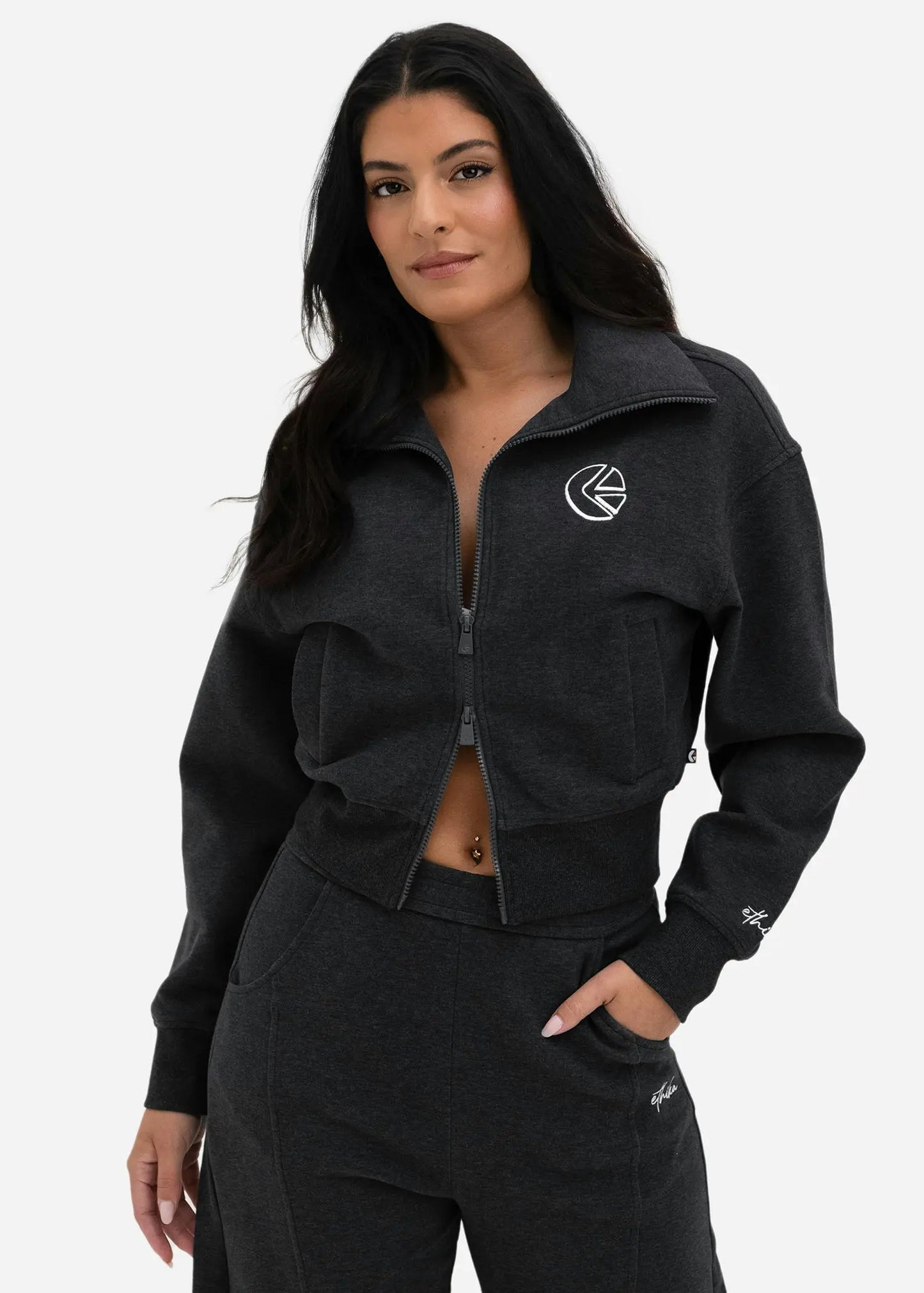 Balance Charcoal | Womens Zip Jacket Plush Fashion Hub