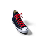 Red elastic shoelace by Bread, designed for easy slip-on shoes, with a vibrant and flexible cord for secure fit.