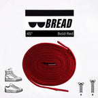 Red elastic shoelace by Bread, designed for easy slip-on and secure fit, shown in the product image.