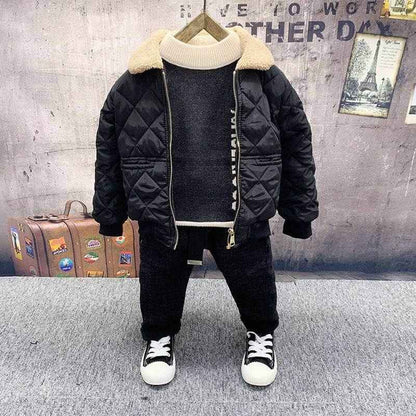 Boys Fleece & Cotton Sweater Jeans Suit