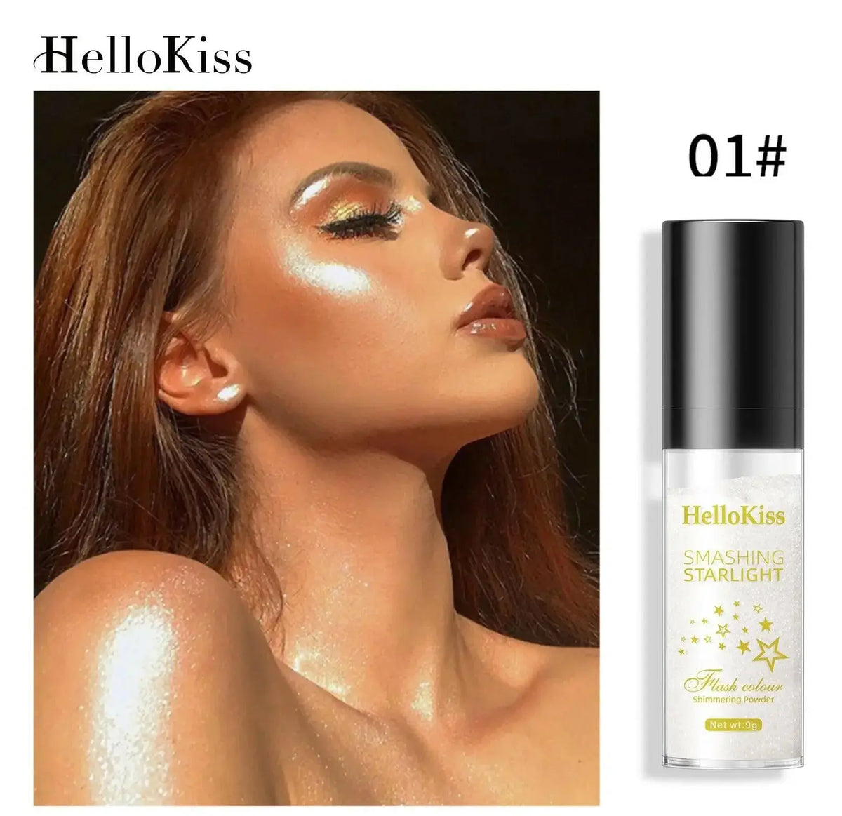 Plush Fashion Hub Radiant Body Highlight Powder with ultra-fine shimmer for luminous, sculpted skin.