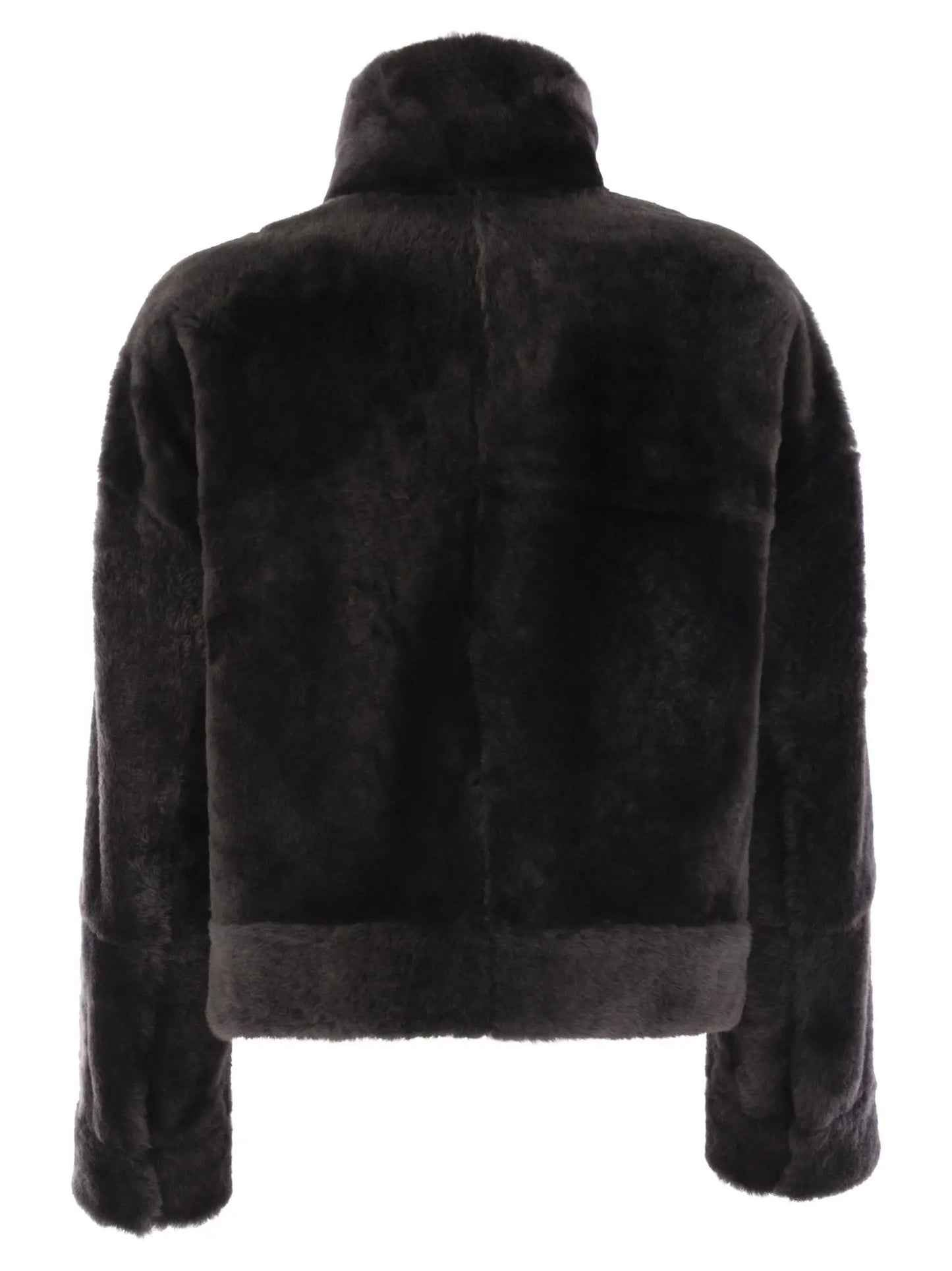Brunello Cucinelli Women Shearling Outerwear With Shiny Zip Luosophy