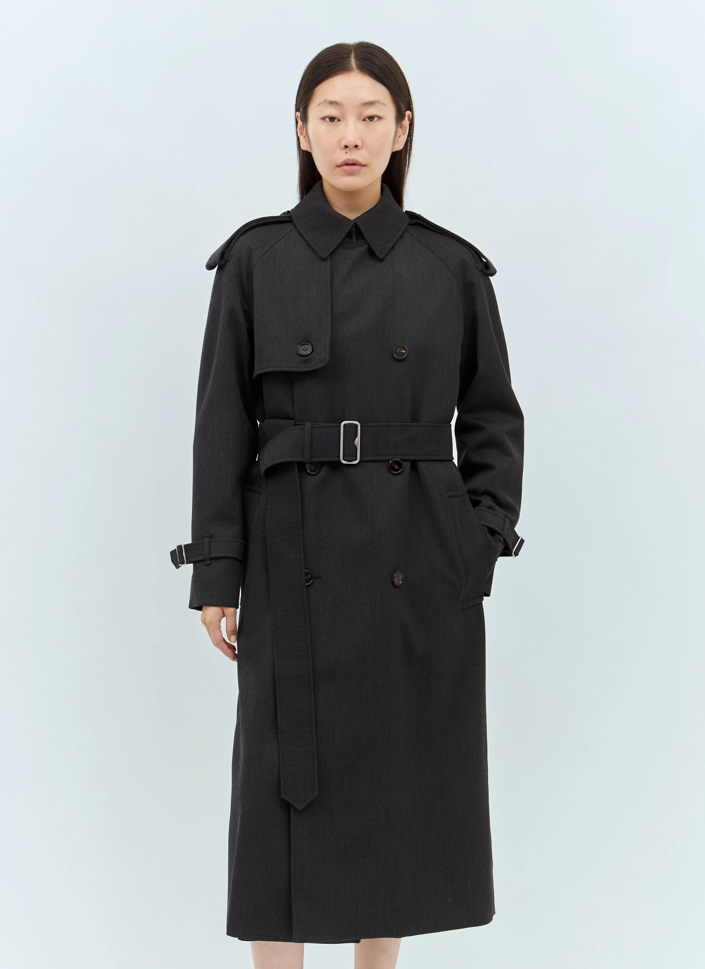 Burberry Women Long Wool Trench Coat Luosophy
