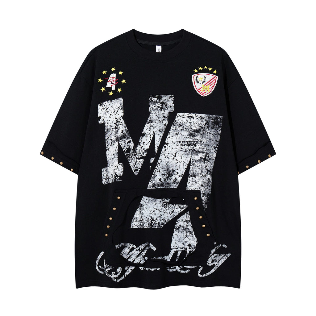 Women's Casual Loose Fit Round Neck Letter Print Short Sleeve T-Shirt