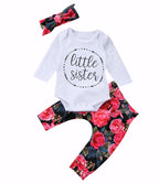 Girls' autumn cotton romper set with matching headband, featuring a cute two-piece design for girls from Trendy Attic Store01.