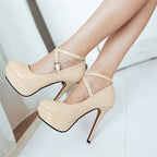 Women’s waterproof platform high heels with round toe, stylish Trendy Attic Store01 shoes for elegant, comfortable wear