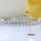 High carbon diamond bracelet in 925 silver with intricate design, showcasing sparkling diamonds on a stylish silver band.