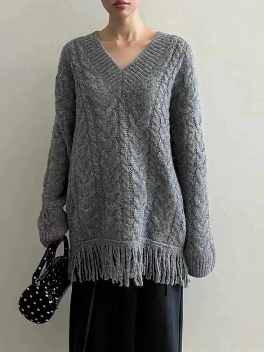 Cable Knit Dress With Tassels PAINEVIDA 39.99