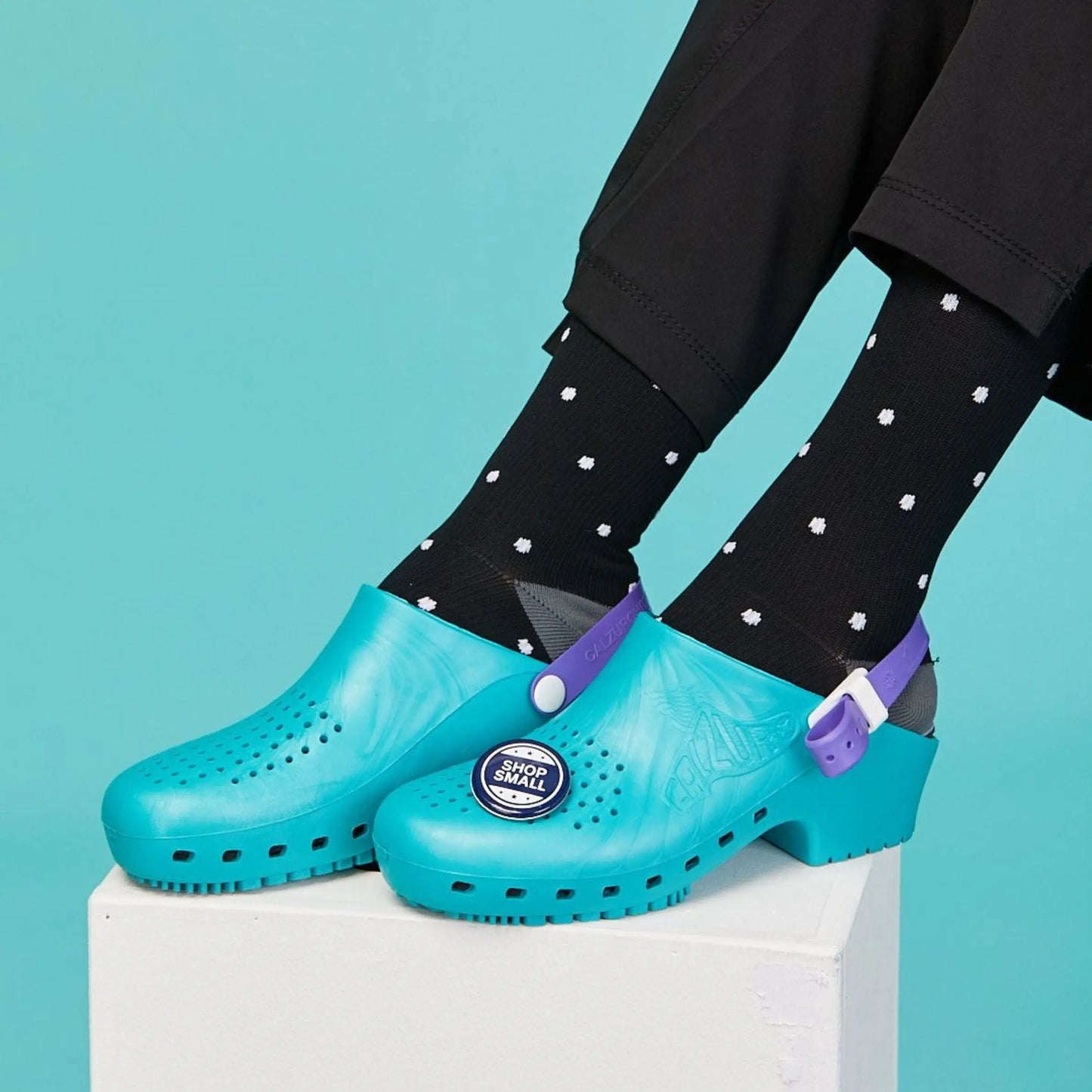 Calzuro Classic With Holes Teal Plush Fashion Hub