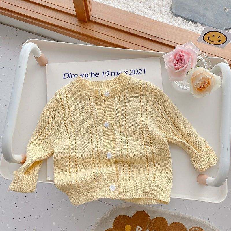 Candy Kids Baby Girls Full Sleeve Solid Knitted Sweaters - Plush Fashion Shop #