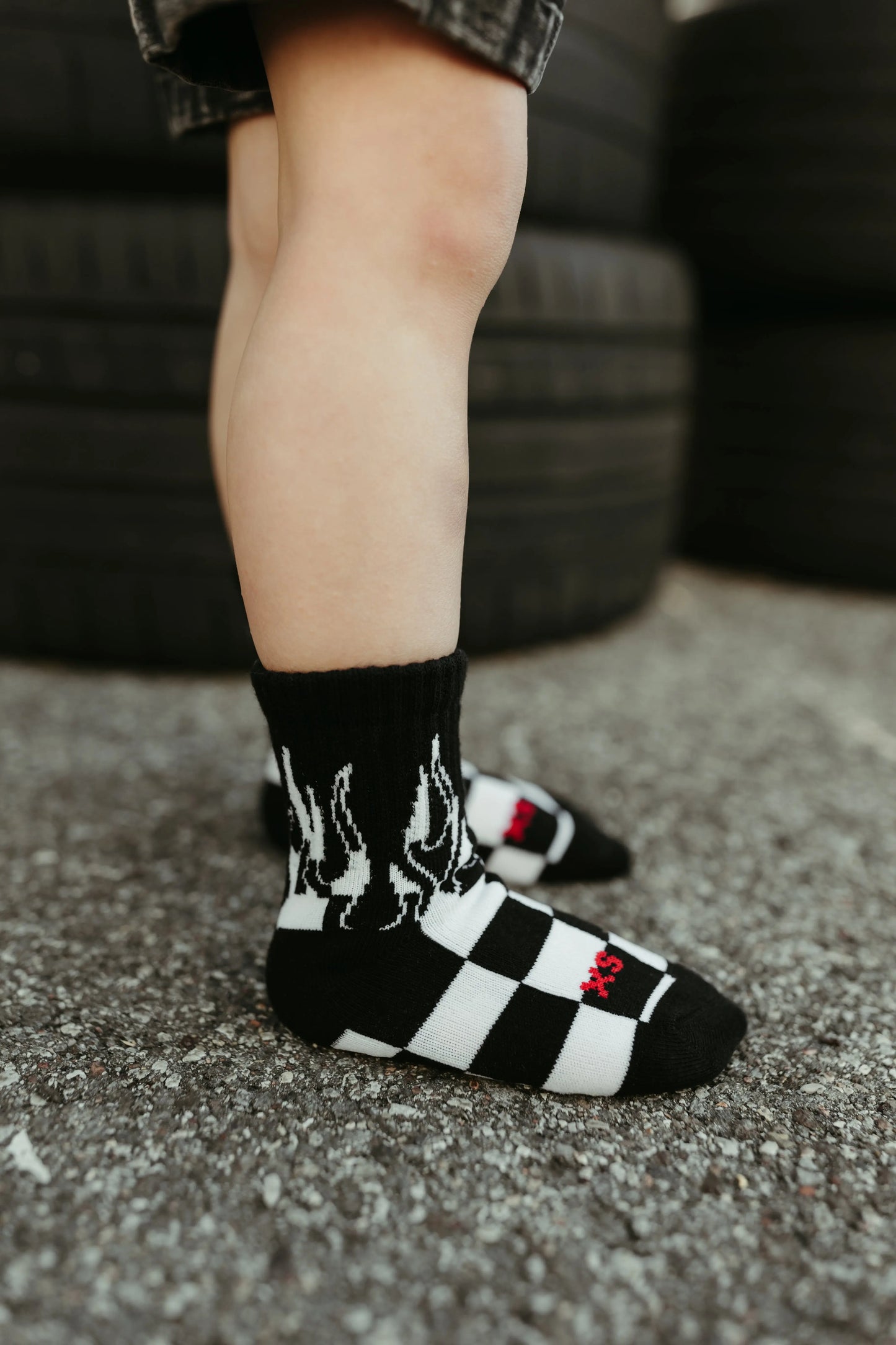 Checker Flame Kickin it up Socks