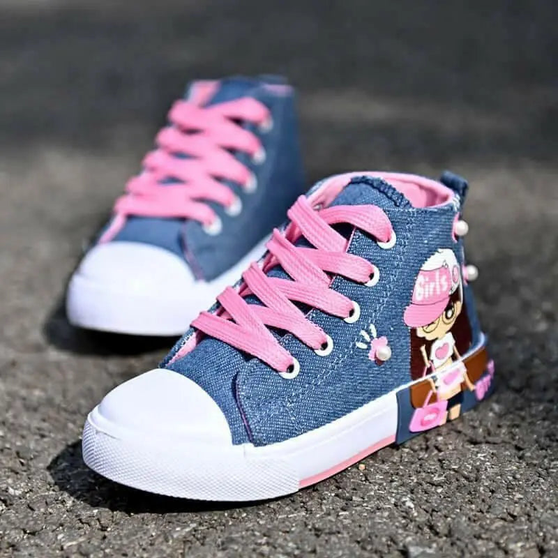 Children's Shoes Canvas Girls' Sneakers - Plush Fashion Hub
