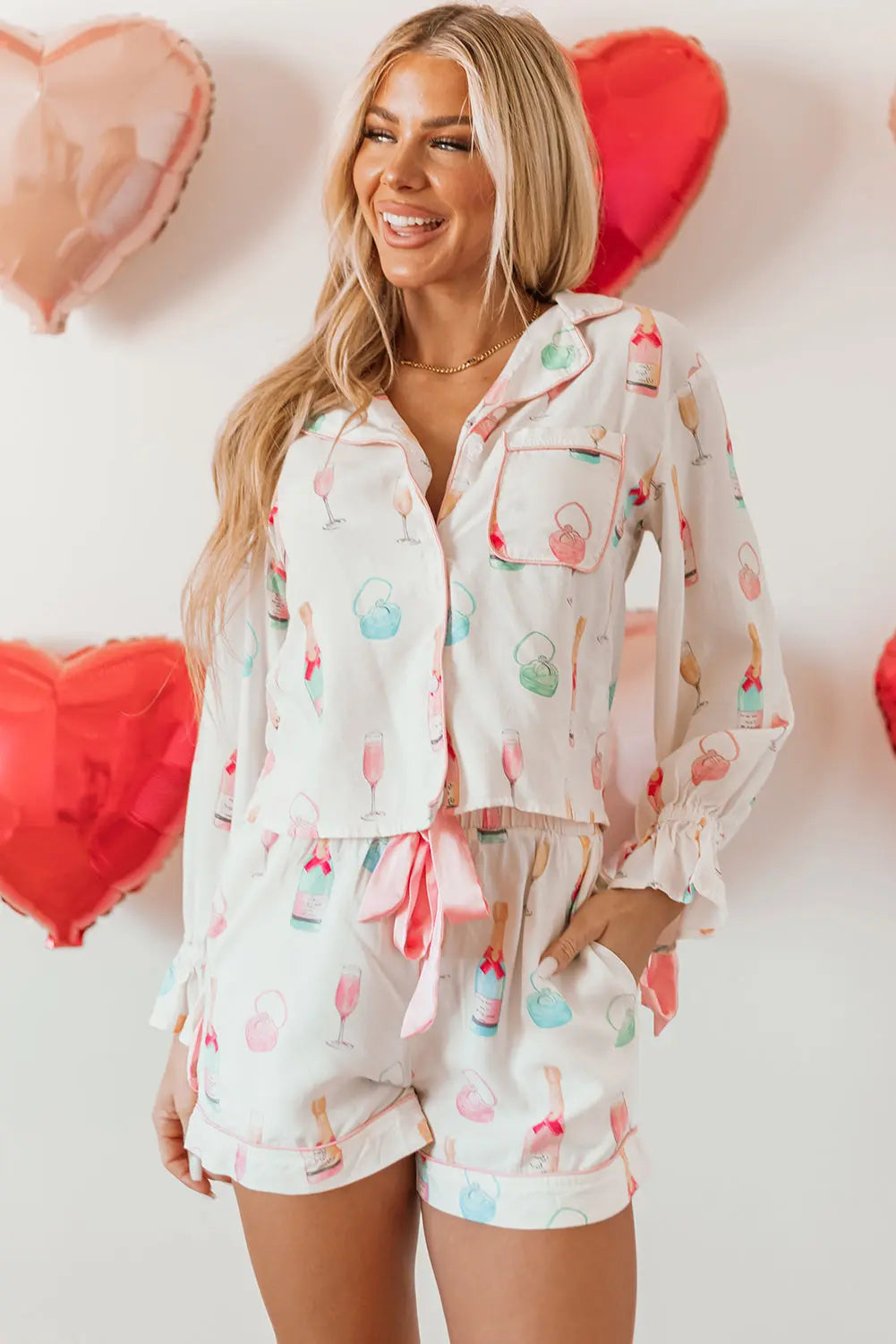 Clara Two Piece Pajama Set Threaded Pear