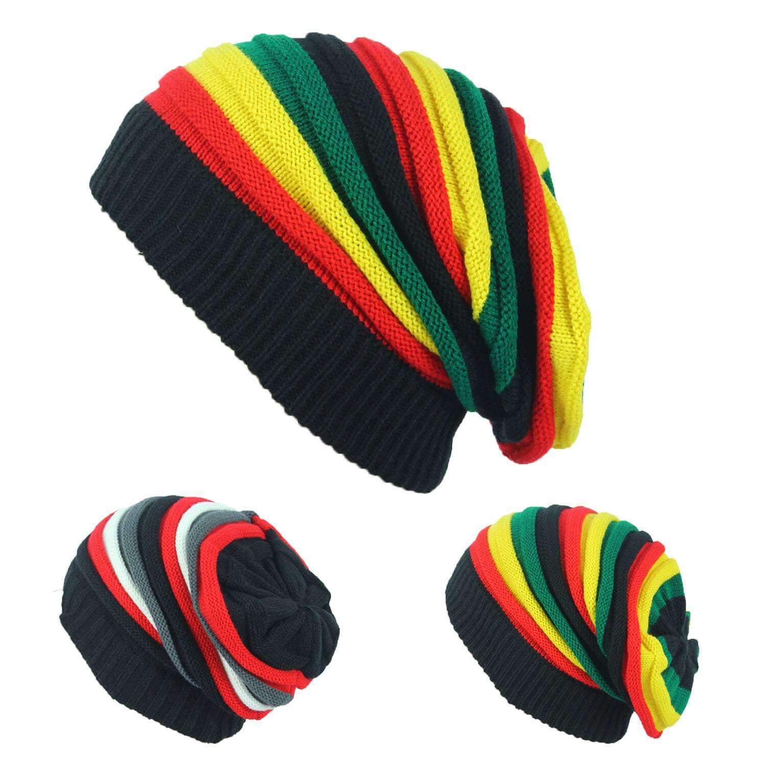 Colorful Striped Wool Hat with plain weave design, trendy outdoor fashion accessory.