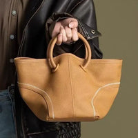 Commuter vegetable basket tote bag, portable shoulder bag, soft pu bucket bag, versatile top handle bag for women hobo Plush Fashion Hub