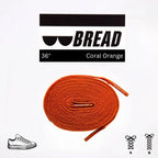 Coral orange elastic shoelace by Bread, stretchy and durable laces for sneakers or casual shoes, vibrant coral color.