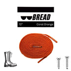 Coral orange elastic shoelace by Bread with a flexible, stretchable design suitable for casual sneakers and athletic shoes.