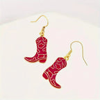 Cowgirl Boot Dangle Earrings - Plush Fashion Hub