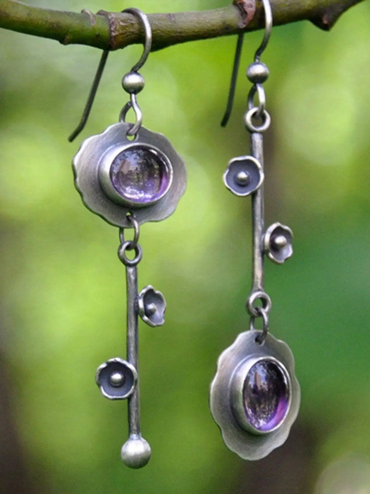 Crystal Gem Key Shaped Plum Blossom Earrings PAINEVIDA 5.99