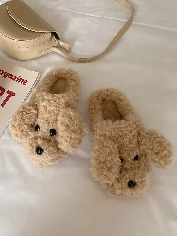 Cute Bear Cartoon Furry Slippers PAINEVIDA 26.99