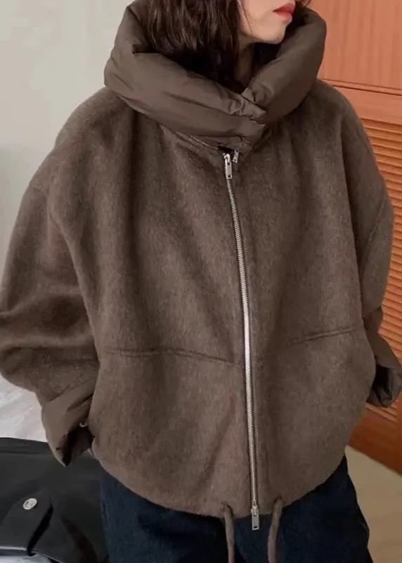 Cute Down Hooded Cashmere Short Coat Plush Fashion Hub