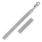 14k white gold super flex herringbone bracelet featuring a smooth, flexible 4.60 mm chain design.