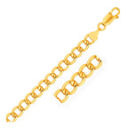 14k yellow gold Lite curb bracelet with 6.2mm links, showcasing a polished gold finish and secure clasp.
