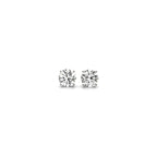 Lab grown round diamond stud earrings in 14k white gold, 1/2 cttw, G/VS2 clarity, with sparkling diamond accents.