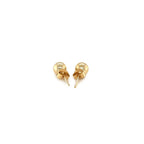 14k yellow gold round stud earrings, 5mm size, featuring classic and elegant jewelry design.