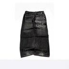 Eprolo retro washed wide-leg denim jeans featuring a relaxed fit and vintage style, shown on a model.