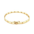 14k yellow gold Greek fret design fancy bracelet with intricate pattern, stylish jewelry accessory, made by Bids.com.
