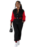 Modern spliced buckle two-piece set from eprolo, featuring stylish matching top and bottom with unique design details.