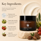 Timeless Organics Skin Care Deep Hydration and Antioxidant Creme Masque in a sleek jar, showcasing its rich texture and natural ingredients.