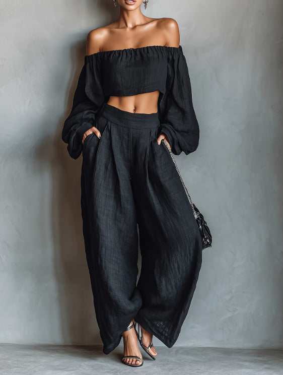 Relaxed Wide-Leg Trouser Set