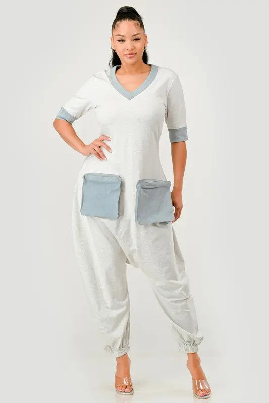 Denim Accent Jumpsuit OyeraCharisma