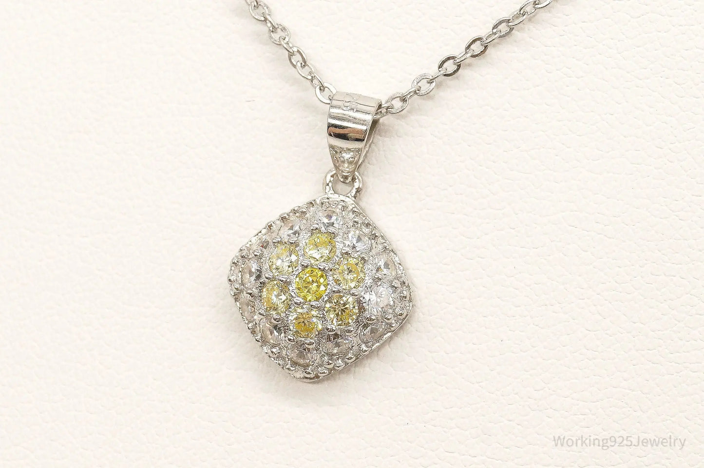 Designer Ryze Cubic Zirconia Sterling Silver Necklace Plush Fashion Hub